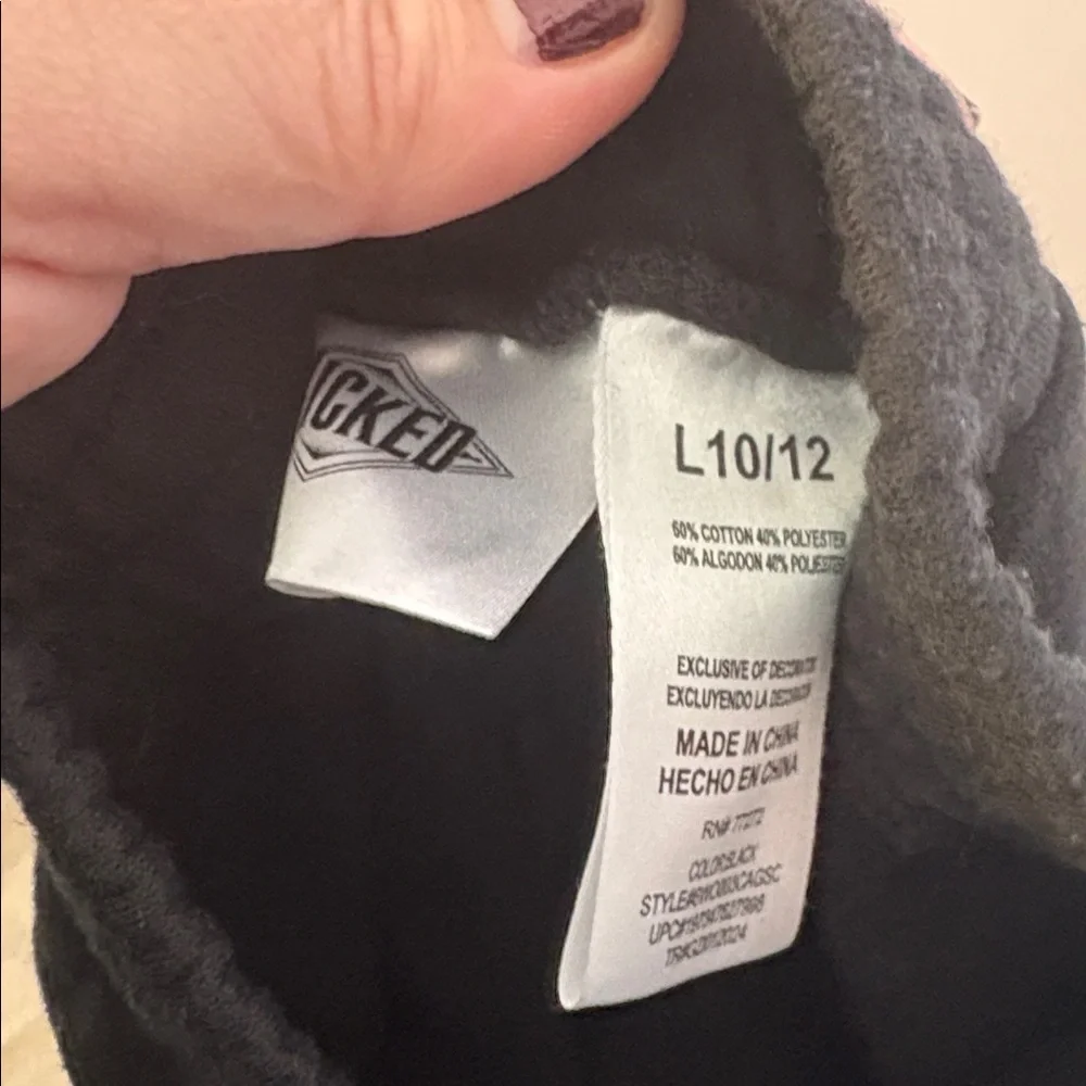 Wicked Black Hoodie Jogger Sweatpants Set size L (10/12)